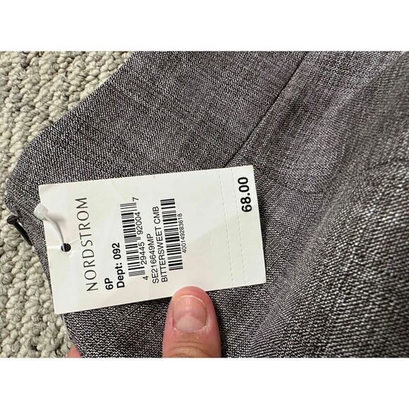 NWT Nordstrom Semantiks Gray Pencil Skirt Petite Size 6 Viscose Blend - Picture 2 of 10